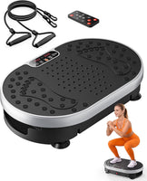 Vibration Plate Exercise Machine, 9 Modes & 120 Speeds, Body Shake Plate with Resistance Bands Slot & Remote Control, Shake Board for Weight Loss Fat Burner Home Fitness Workout