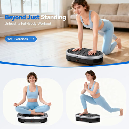 Vibration Plate Exercise Machine, 9 Modes & 120 Speeds, Body Shake Plate with Resistance Bands Slot & Remote Control, Shake Board for Weight Loss Fat Burner Home Fitness Workout