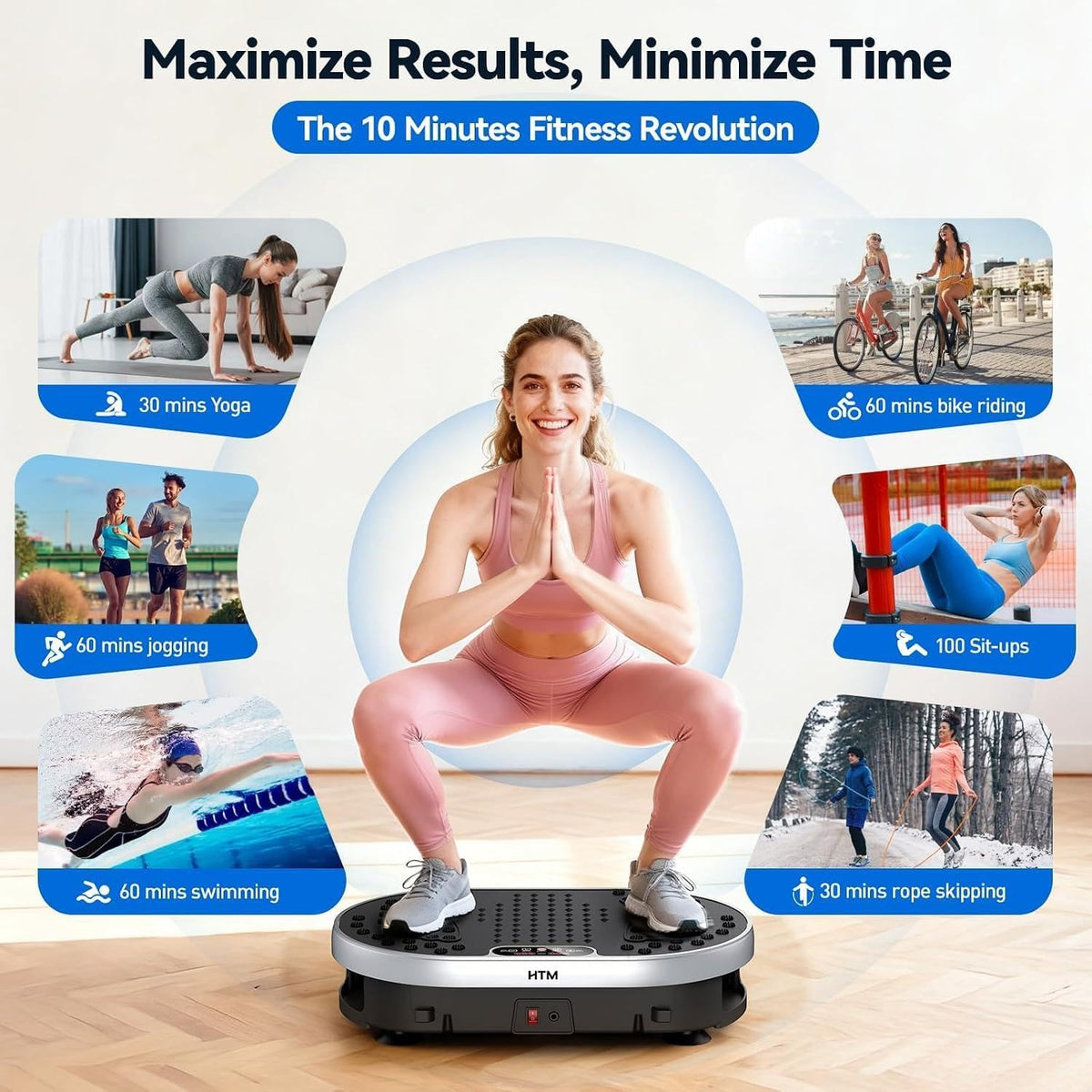 Vibration Plate Exercise Machine, 9 Modes & 120 Speeds, Body Shake Plate with Resistance Bands Slot & Remote Control, Shake Board for Weight Loss Fat Burner Home Fitness Workout